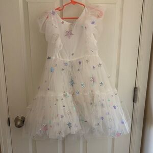 Lola White Dress with Star Details